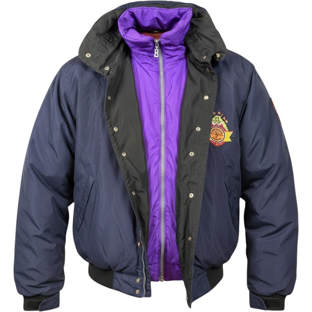 Bogner Vintage Expedition Ski Jacket Navy Purple Canadian Retro Y2K Puffer
